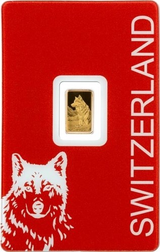 2024 Switzerland PAMP Wolf Fine 1 g Gold Bar 9999 Gold Coin Swiss Wildlife RARE - Picture 4 of 9