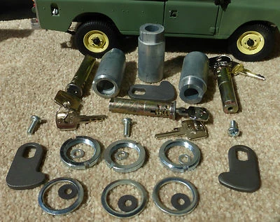 Land Rover Series Door Barrel Lock & Key Complete Vehicle Set x3 320609 2 2a 3 - Image 1 of 2