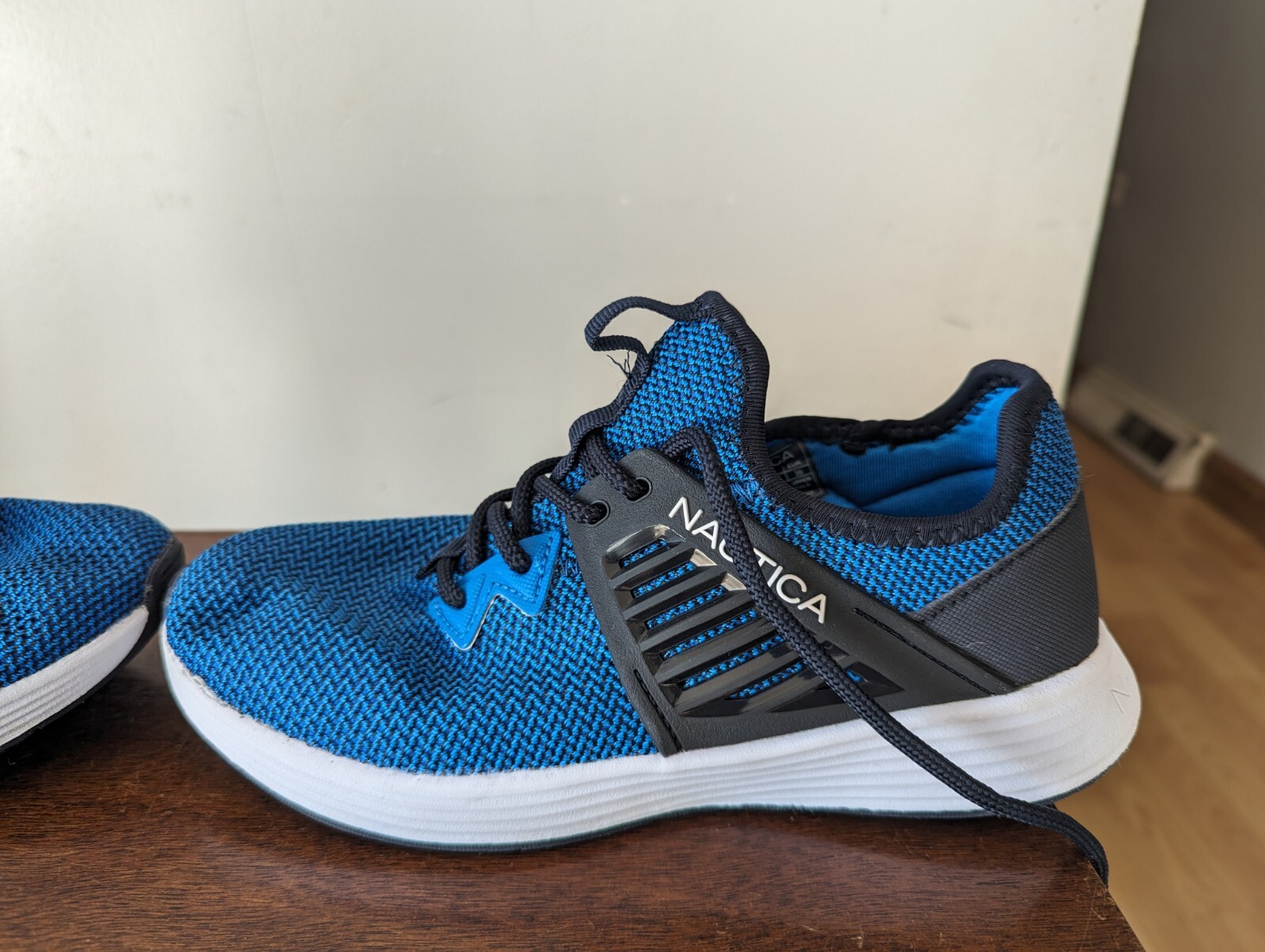 Gently used boys nautica running shoes size 4 blue eBay