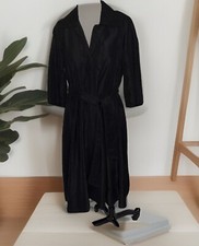Donna Karan Size 6 vintage acetate tie waist black shirt wrap dress 90  s