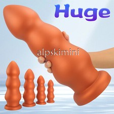 4 Size Big Huge Anal Beads Butt Plug Smooth Soft Silicone Dilator Anal Dildo
