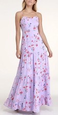 NWT Lulus Melissa Lavender Floral Print Tiered Maxi Dress Size M