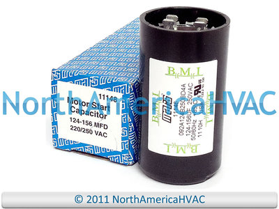 Motor Start Capacitor 124-156 MFD 220-250VAC MARS 11148
