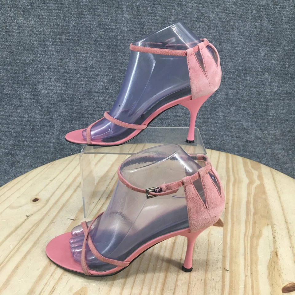 BCBGirls Tacones Mujer 5 Informales Hebilla Correa Cruzada Tobillo Tirantes Rosa Gamuza Foto 2 de 4