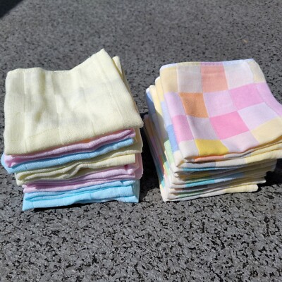 24pcs Baby infant face body Washcloths Gentle Soft 100% Cotton towels 11''x11''