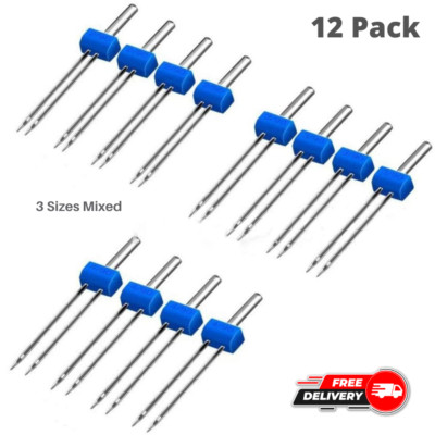 Twin Needle Double Needle Stretch Needles Stainless Steel Sewing Machine 12 Pack