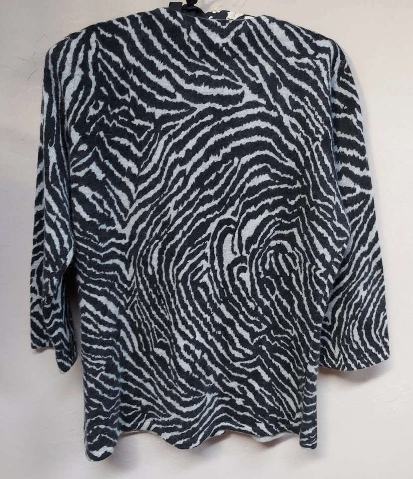 Cárdigan Suéter Sarah Spencer Grande Corderos Lana Angora Pelo de Conejo Estampado Animal Foto 2 de 4