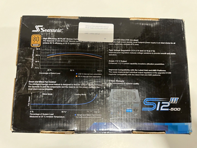 Seasonic S12III 500W 80 Plus Bronze Power Supply ATX PSU SSR-500GB