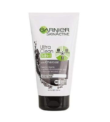 Garnier Skin Active Charcoal 3 in 1 Face Wash, Scrub and Mask, 4.4 fl. oz.