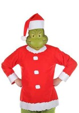 Adult Grinch Costume Top Hat and Half Mask