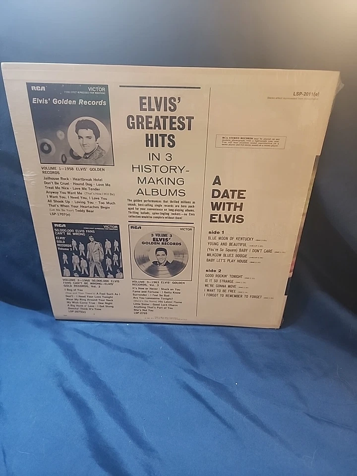 Vintage 1963 Elvis Presley A Date With Elvis LSP-2011(e) Vinyl Record In Shrink - Image 2 of 4