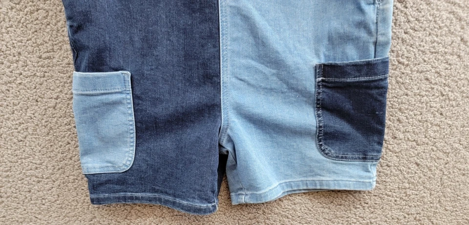 Pantalón corto Epic Threads Colorblock Big Girls 16 Varsity Denim cierre de correa con botones Foto 4 de 4