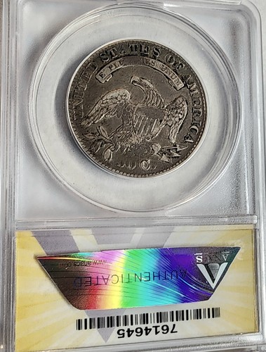 ANACS 1833 VF-35 Capped Bust Half Dollar 50C Great Details - Picture 3 of 4
