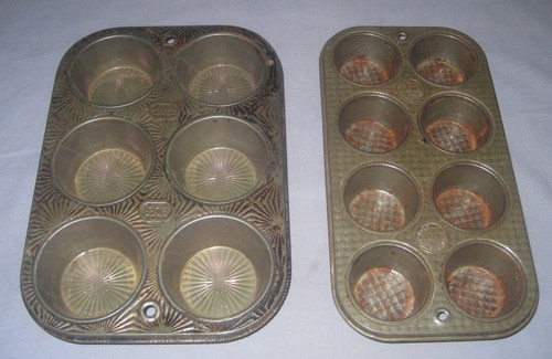 VTG Lot 2 Ovenex Starburst & Waffle 8 & 6 Muffin Pans Ekco Made USA! - Picture 2 of 7