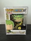Funko Pop One Piece: Roronoa Zoro #327 GITD Kody Exclusive Christopher Sabat PSA