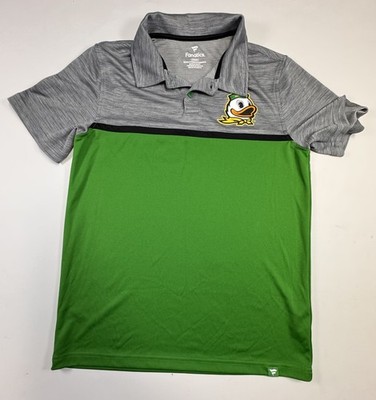NCAA Oregon Ducks Shirt Green & Grey With Logo Fanatics Polo Size Medium