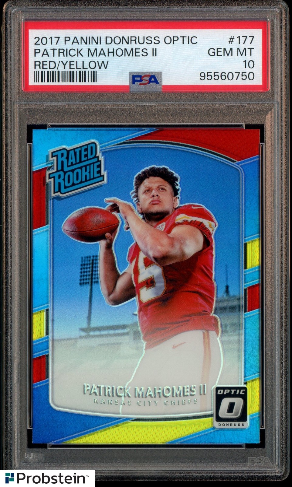 Patrick Mahomes Panini Donruss Optic #177 Red/Yellow