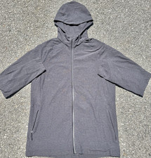 Lululemon Full Zip Hoodie Performance Sweatshirt Size L Large Dark Gray Black
