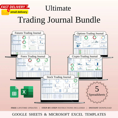 Ultimate Trading Journal Bundle Template for Google Sheets & Excel