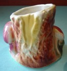 Mushroom Toadstool on Tree Stump Planter Americal Bisque Bright Colors! Mint — photo 2
