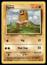 Diglett Common Normal Base Set 047/102 NM Pokémon TCG