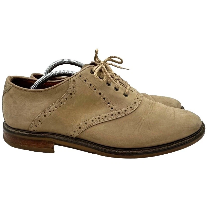 Johnston Murphy Tan Suede Saddle Oxford Men Size 12 Vibram Italy Brogue 20-4173 TMW_42ZE_05_JOHNSTON_MURPHY_CA  main image 4