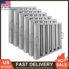 6PCS Commercial Hood Filters Stainless Steel 5 Grooves Range for Kitchen Exhaust