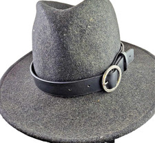 Western Leather BLACK bling buckle Hatband Hat Band Belt Cowboy Cowgirl Rodeo