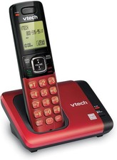 Elegant DECT 6.0 Cordless Phone in Red with Caller ID and Easy-to-Read Display