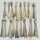 50 Silver Plate Plated Cocktail Seafood forks Flatware Resale use craft lot