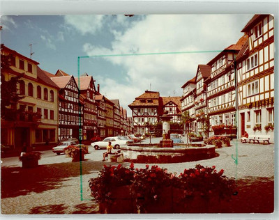 39962851 - 3437 Bad Sooden-Allendorf Town Hall Square with Market Fountain Town