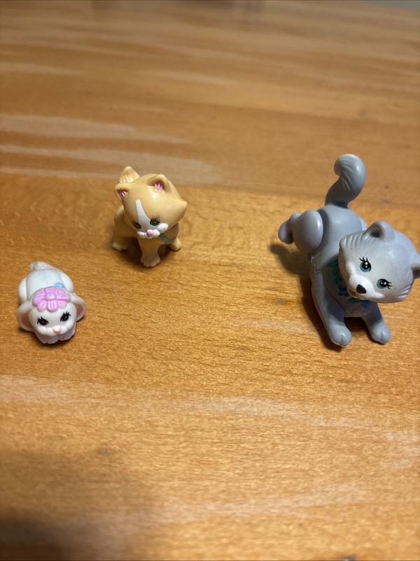 Littlest Pet Shop Cutesy Kitten Orange Cat Kenner 1992,  Bunny 1995, & Gray Cat