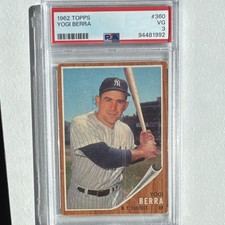 Topps 1962 Topps Yogi Berra New York Yankees #360 PSA 3 Graded