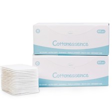 120 Count Premium Exfoliating Cotton Pads, 100 Soft Lint-Free Facial Square