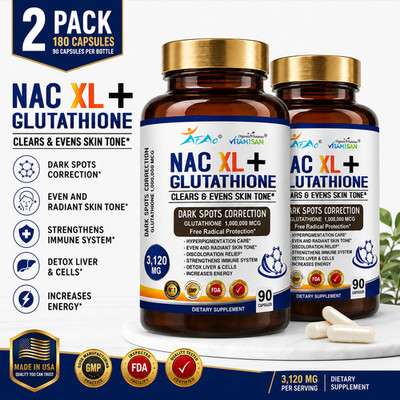 2  NAC N-Acetyl-Cysteine 3120mg Free Radical Protection Respiratory Health 180CP