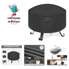 Firepit Covers Round for 68 inch Waterproof 600D Heavy Duty Outdoor Patio Fir...