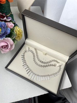 WUNDERSCHÖNE VINTAGE MODERNIST MASSIV STERLINGSILBER CLEOPATRA 18'' HALSBAND HALSKETTE