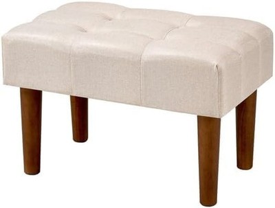 Small Foot Rest Under Desk Ottoman, Linen Foot Stool with Legs, Rectangle