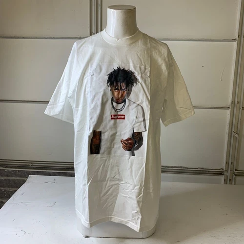 T shirt homme SUPREME NBA Youngboy coton taille XL blanc