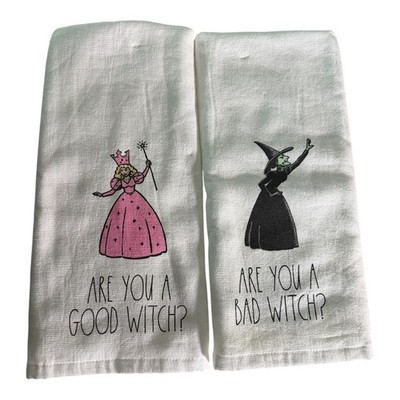 Wizard of Oz Rae Dunn Kitchen Hand Towels Are you a good or bad witch? NWOT