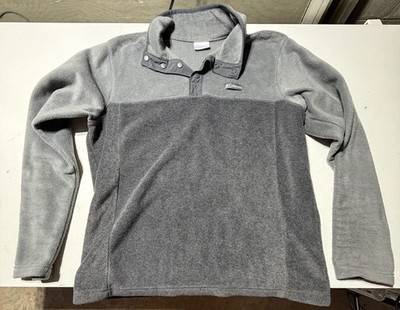 Columbia Men's Two-Tone Gray Fleece Snap-Front Pullover Sweater