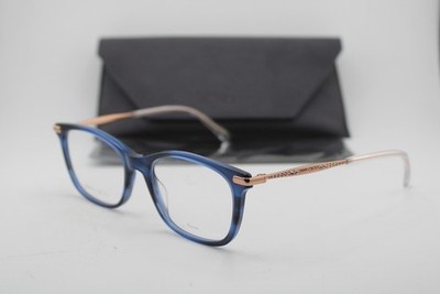 NEW JIMMY CHOO JC298 JBW BLUE GOLD CLEAR AUTHENTIC EYEGLASSES 52-18