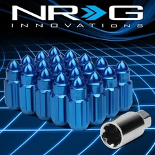 NRG LN-LS500BL-21 20Pcs M12x1.5 50mm Bullet Shaped Close End Wheel Lug Nut w/Key
