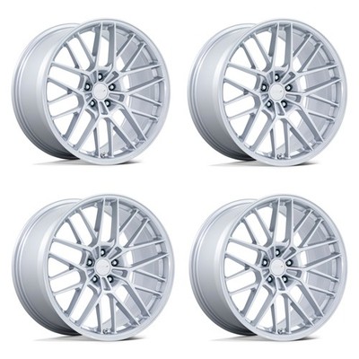 Set 4 22'' TSW TW001 Daytona Gloss Silver 22x9 Wheels 5x120 27mm Flow Formed Rims
