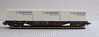 PIKO 95873 H0 Containertragwagen Rgs DB AG 3x Schenker Stinnes Container OVP