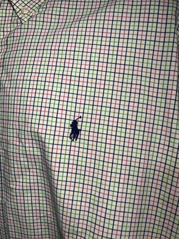 Ralph Lauren Shirt Mens XXL TTG Pink Blue Green Plaid Blue Pony