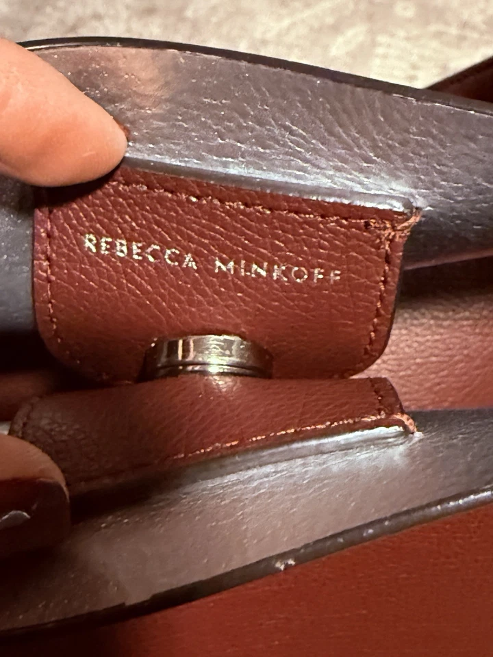 Bolso de Mano Rebecca Minkoff Stella Cuero Borgoña Plateado Herrajes Cremallera Nuevo sin Etiquetas Foto 4 de 4
