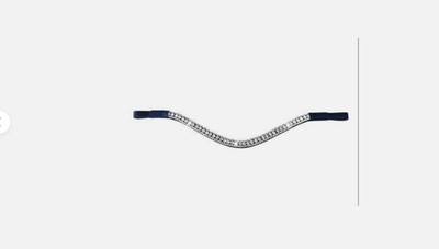 Clear Crystal 5 Row Horse Leather Browband for English bridle 1.5 inch loops