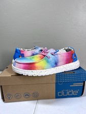 Hey Dude Wendy Dreamer Magic Rainbow Unicorn Tie Dye Shoes Youth 5