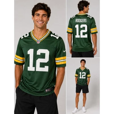 Nike Green Bay Packers Aaron Rodgers 12 On Field Jersey Mens Medium Green 40 - Image 1 of 4